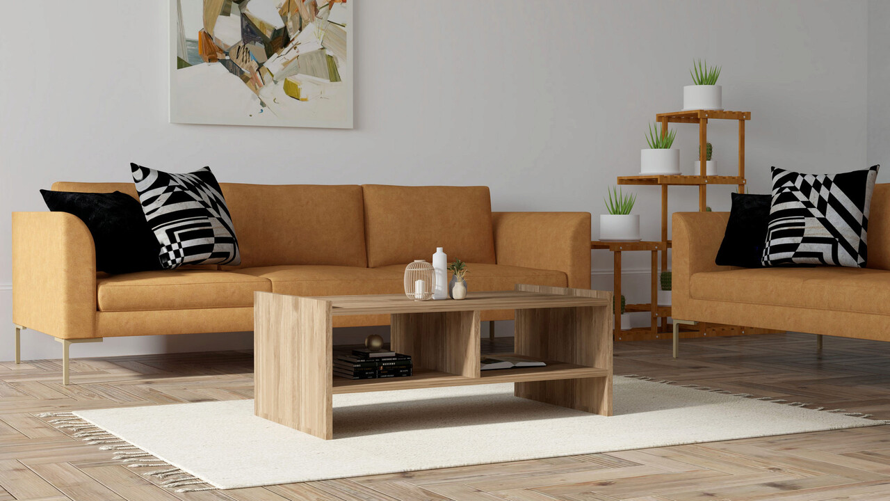 Masuta de cafea, Hanah Home, Pera, 90x35x50 cm, Maro - imagine 7